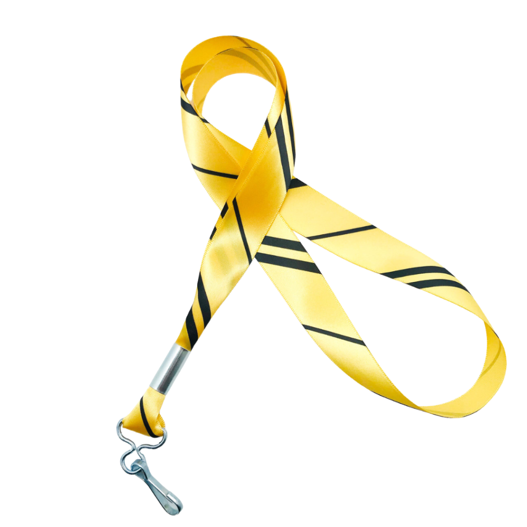 Yellow satin lanyard